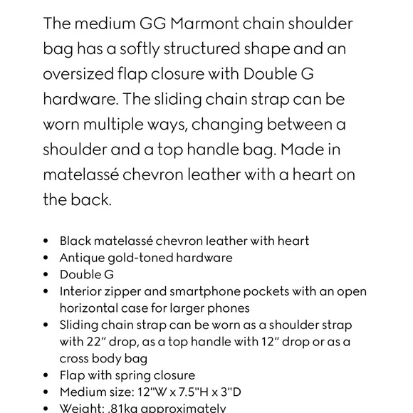 Gucci marmont  medium shoulder bag - Picture 12 of 14